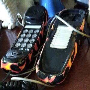 Retro Leopard Print Corded Phone